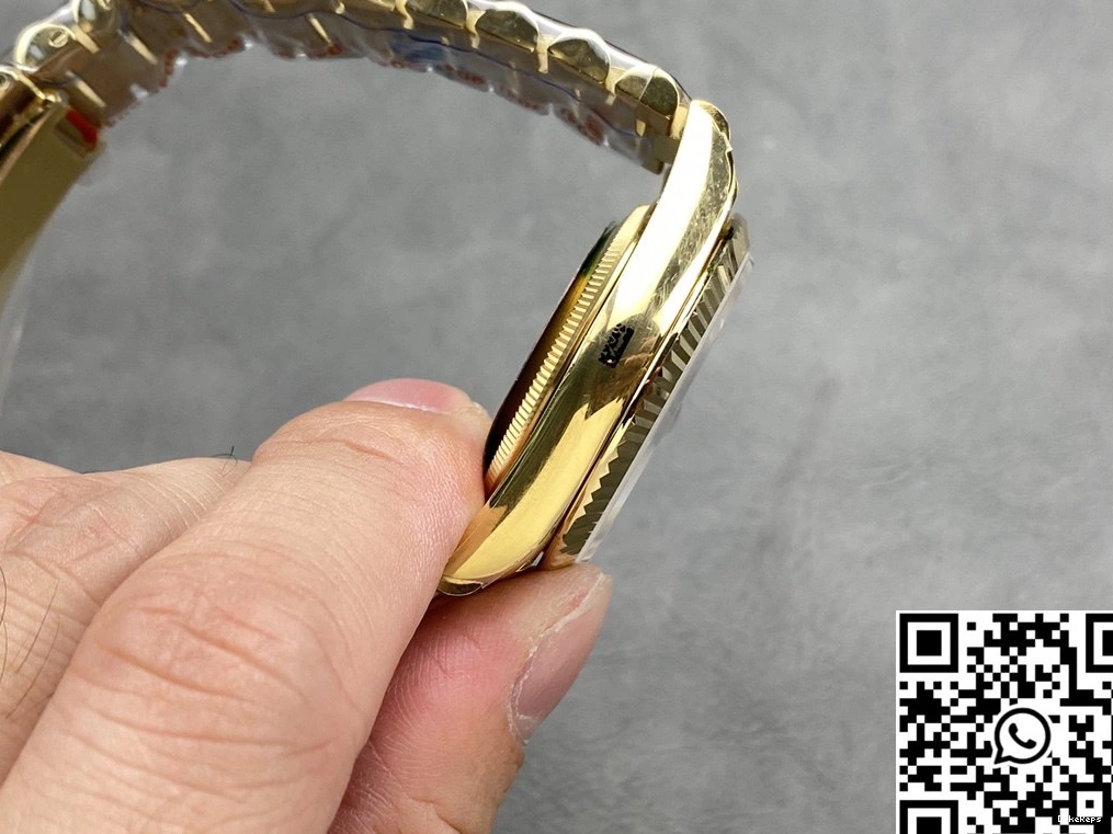 Yellow Gold Rolex M128238-0130 QF Green 36mm Day Date Tungsten Steel Factory Dial v5 0509